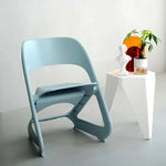 ArtissIn Set of 4 Dining Chairs Office Cafe Lounge Seat Stackable Plastic Leisure Chairs Blue - Furniture > Dining