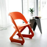 ArtissIn Set of 4 Dining Chairs Office Cafe Lounge Seat Stackable Plastic Leisure Chairs Orange - Furniture > Dining