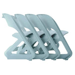 ArtissIn Set of 4 Dining Chairs Office Cafe Lounge Seat Stackable Plastic Leisure Chairs Blue - Furniture > Dining