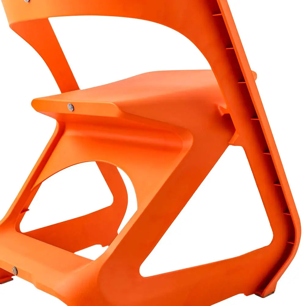 ArtissIn Set of 4 Dining Chairs Office Cafe Lounge Seat Stackable Plastic Leisure Chairs Orange - Furniture > Dining