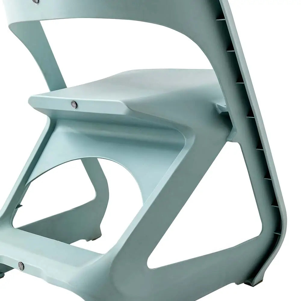 ArtissIn Set of 4 Dining Chairs Office Cafe Lounge Seat Stackable Plastic Leisure Chairs Blue - Furniture > Dining