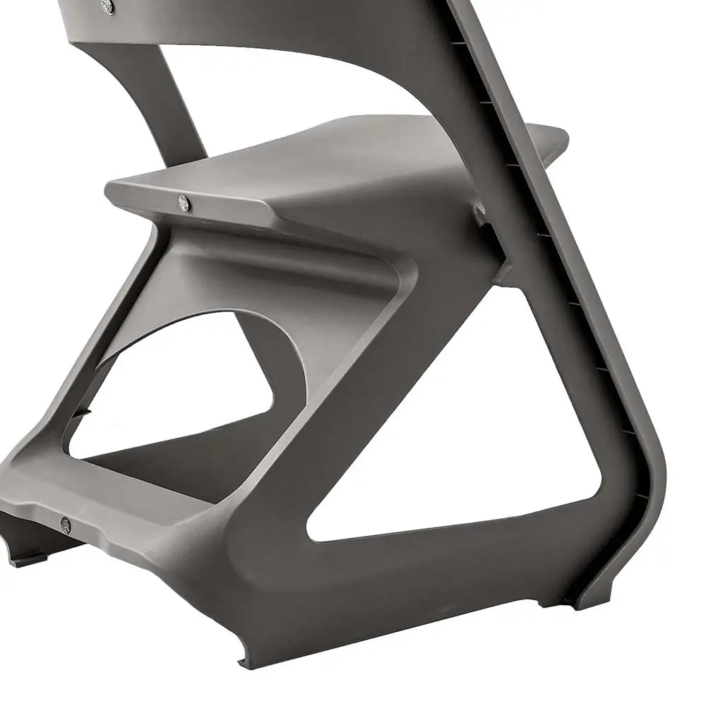 ArtissIn Set of 4 Dining Chairs Office Cafe Lounge Seat Stackable Plastic Leisure Chairs Grey - Furniture > Dining
