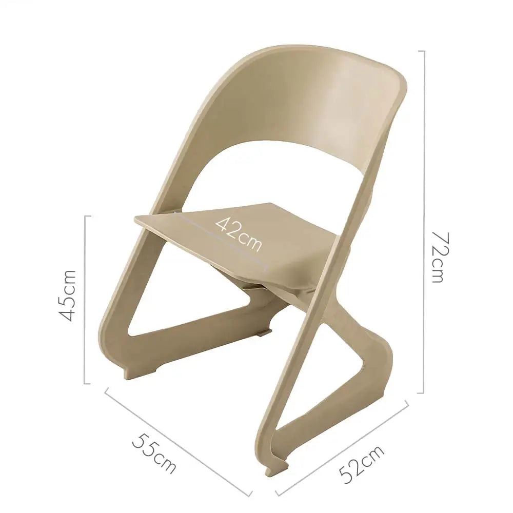 ArtissIn Set of 4 Dining Chairs Office Cafe Lounge Seat Stackable Plastic Leisure Chairs Beige - Furniture > Dining