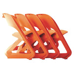 ArtissIn Set of 4 Dining Chairs Office Cafe Lounge Seat Stackable Plastic Leisure Chairs Orange - Furniture > Dining