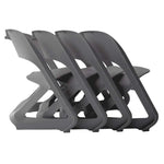 ArtissIn Set of 4 Dining Chairs Office Cafe Lounge Seat Stackable Plastic Leisure Chairs Grey - Furniture > Dining