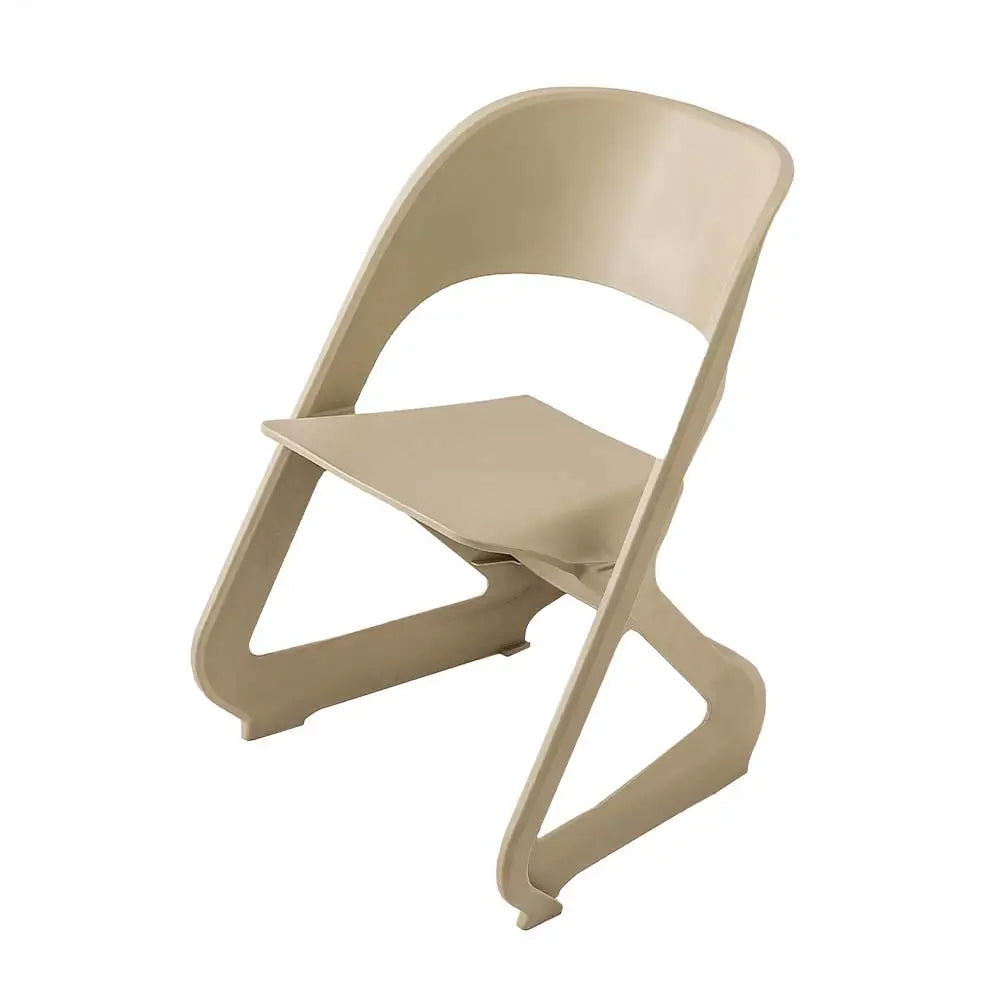 ArtissIn Set of 4 Dining Chairs Office Cafe Lounge Seat Stackable Plastic Leisure Chairs Beige - Furniture > Dining