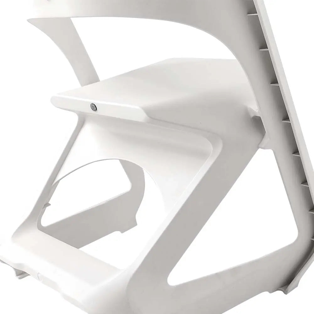 ArtissIn Set of 4 Dining Chairs Office Cafe Lounge Seat Stackable Plastic Leisure Chairs White - Furniture > Dining
