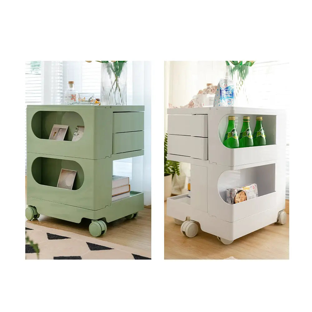ArtissIn Storage Trolley Bedide Table 3 Tier Cart Boby Replica Orange - Furniture > Living Room
