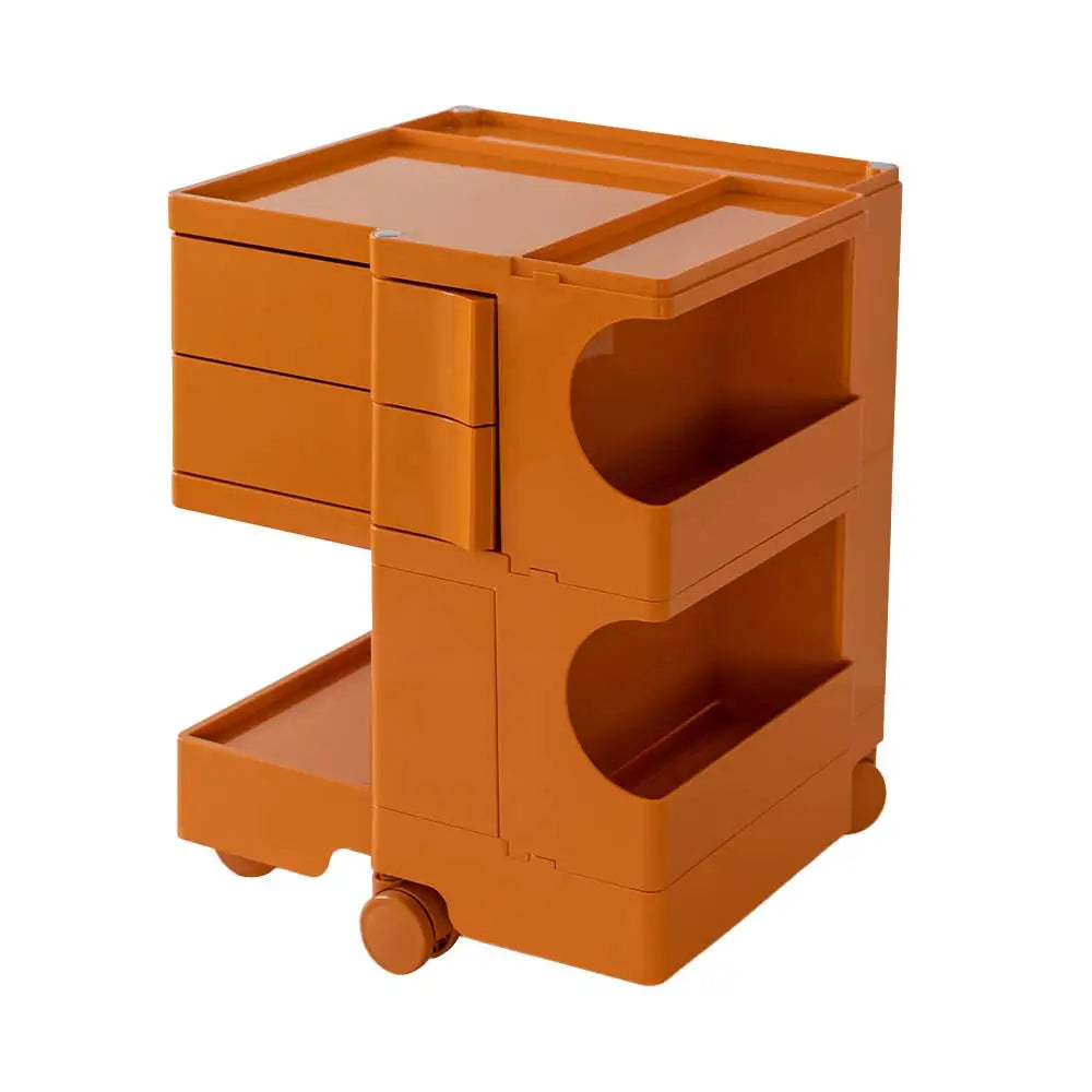 ArtissIn Storage Trolley Bedide Table 3 Tier Cart Boby Replica Orange - Furniture > Living Room