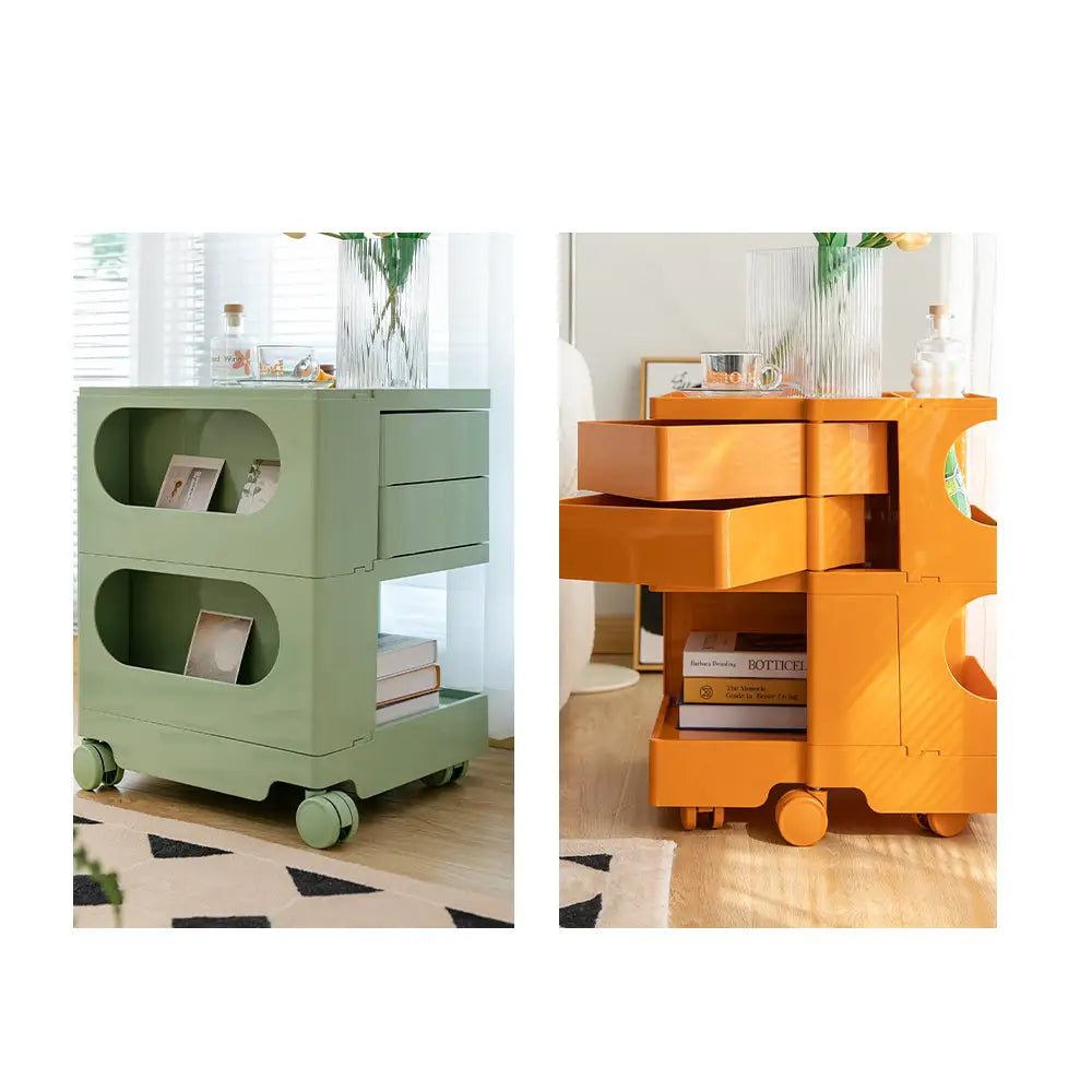 ArtissIn Storage Trolley Bedide Table 3 Tier Cart Boby Replica White - Furniture > Living Room