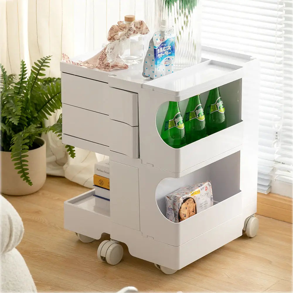 ArtissIn Storage Trolley Bedide Table 3 Tier Cart Boby Replica White - Furniture > Living Room