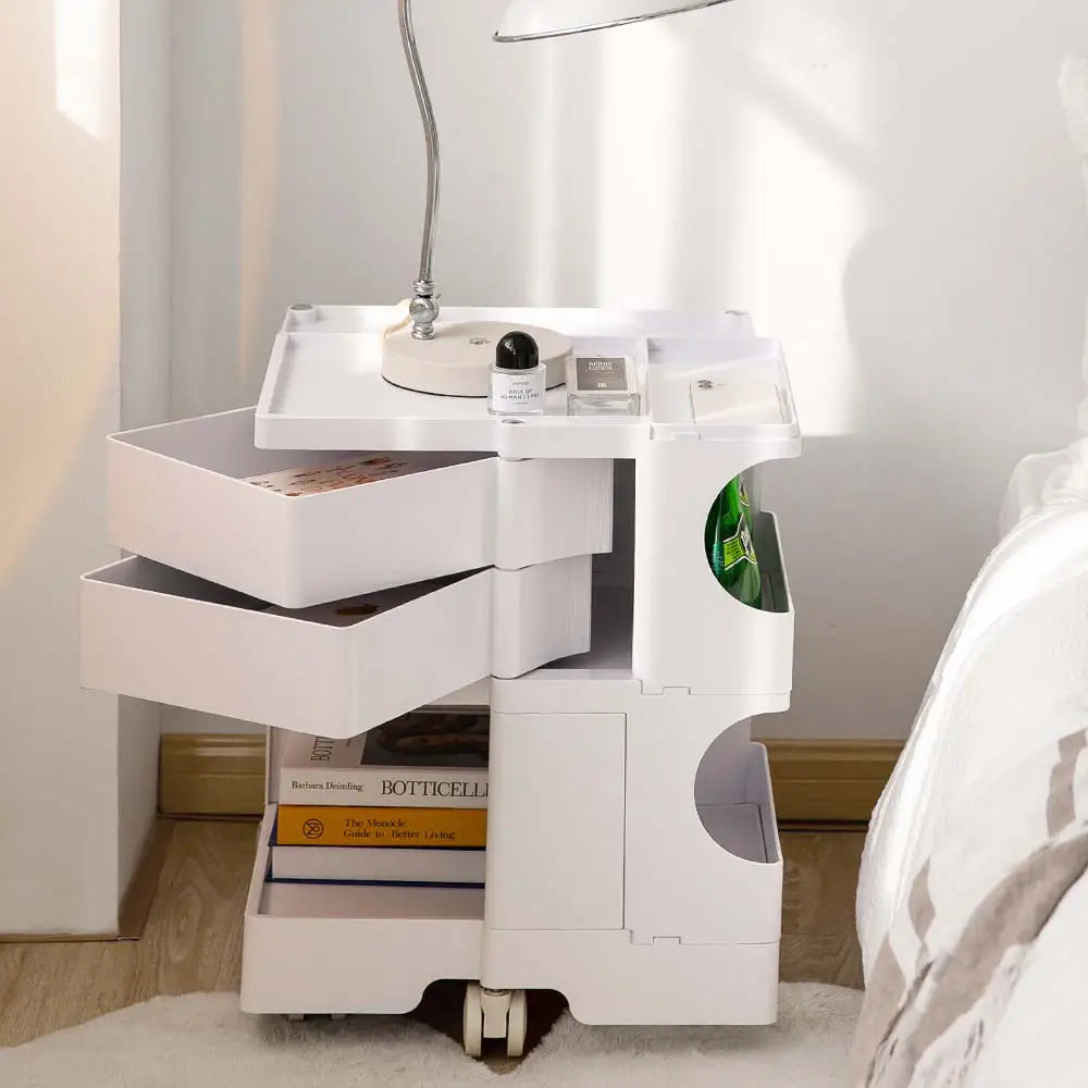 ArtissIn Storage Trolley Bedide Table 3 Tier Cart Boby Replica White - Furniture > Living Room