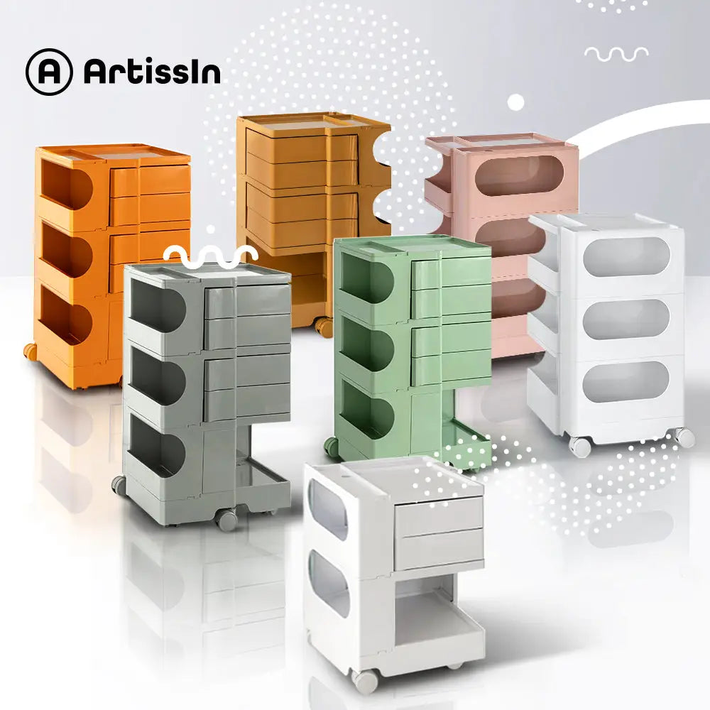 ArtissIn Storage Trolley Bedide Table 5 Tier Cart Boby Replica Green - Furniture > Living Room