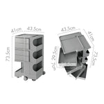 ArtissIn Storage Trolley Bedide Table 5 Tier Cart Boby Replica Grey - Furniture > Living Room