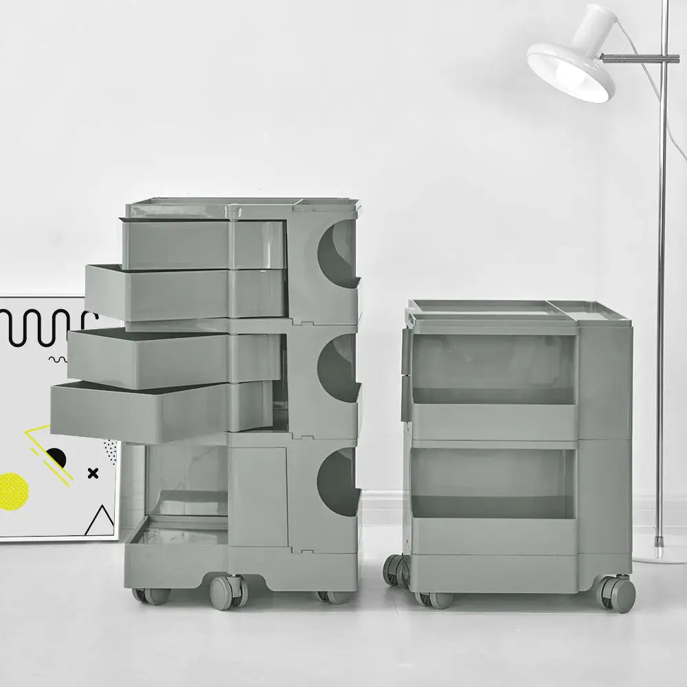 ArtissIn Storage Trolley Bedide Table 5 Tier Cart Boby Replica Grey - Furniture > Living Room