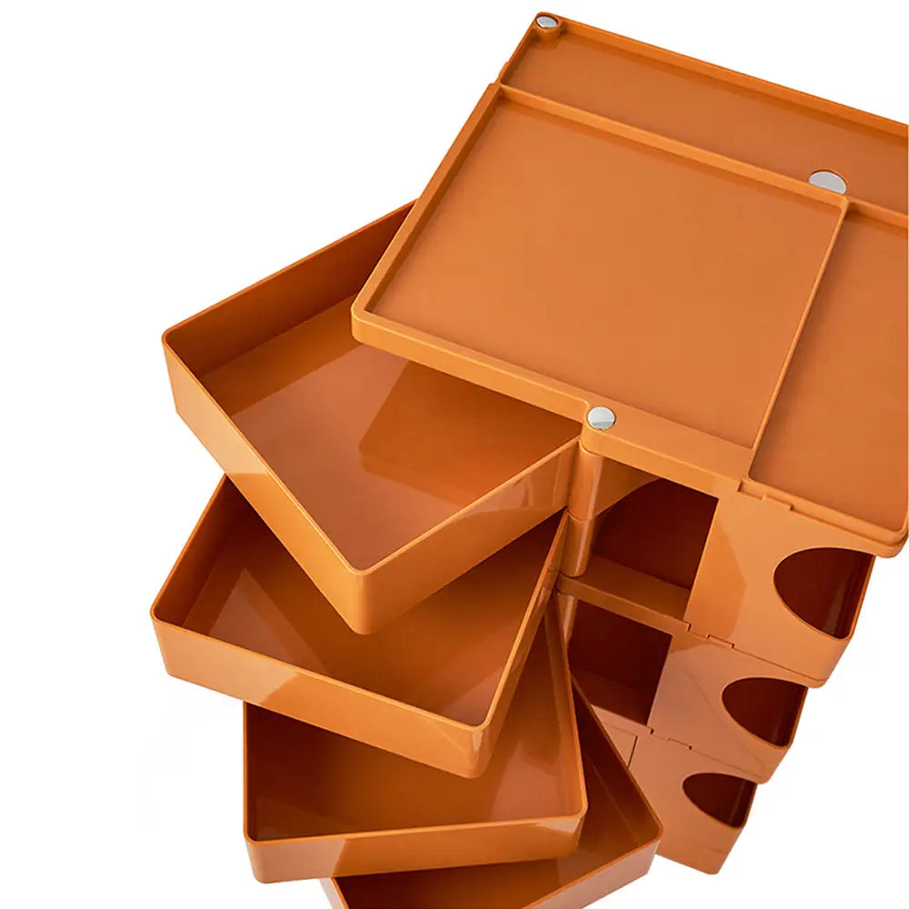 ArtissIn Storage Trolley Bedide Table 5 Tier Cart Boby Replica Orange - Furniture > Living Room