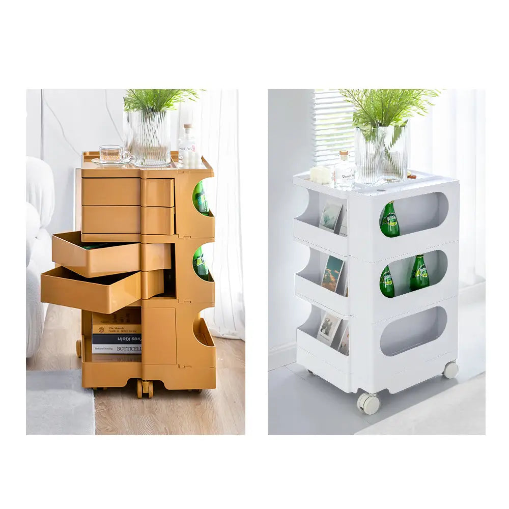 ArtissIn Storage Trolley Bedide Table 5 Tier Cart Boby Replica Orange - Furniture > Living Room
