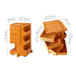 ArtissIn Storage Trolley Bedide Table 5 Tier Cart Boby Replica Orange - Furniture > Living Room