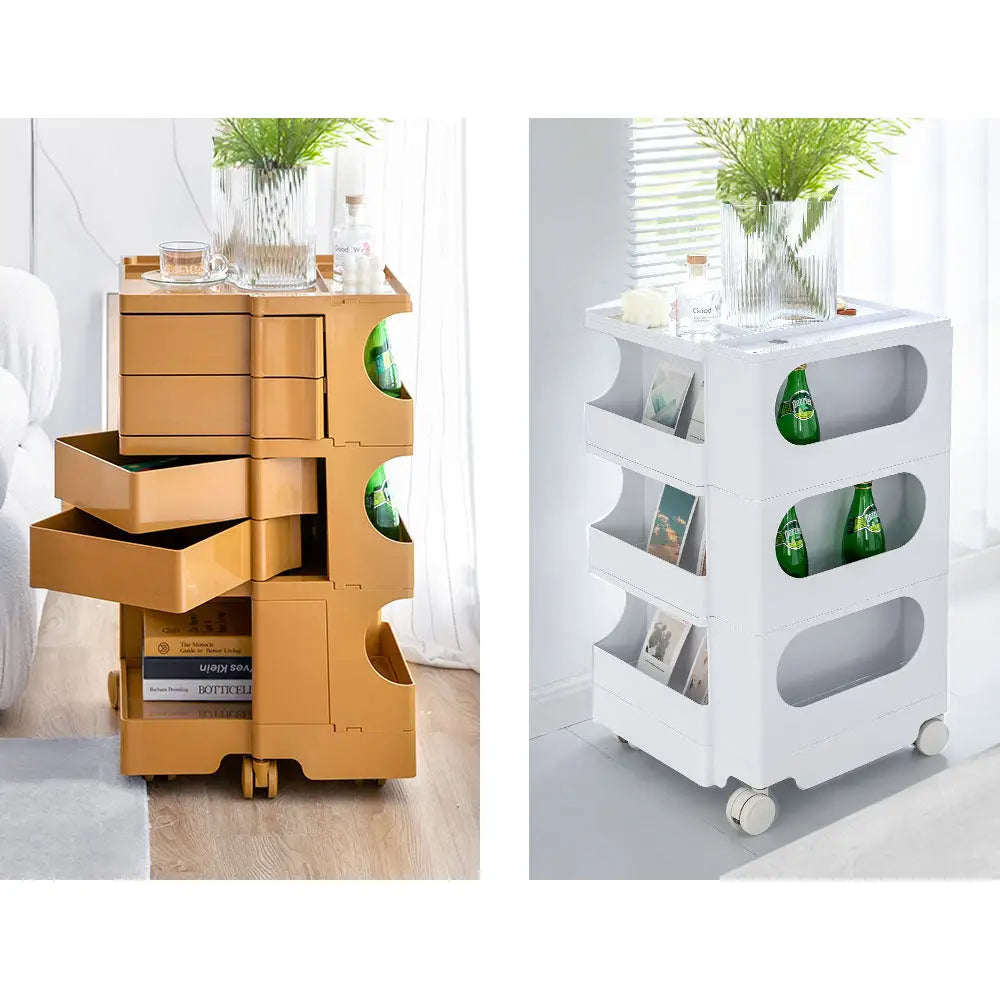 ArtissIn Storage Trolley Bedide Table 5 Tier Cart Boby Replica Pink - Furniture > Living Room