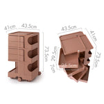 ArtissIn Storage Trolley Bedide Table 5 Tier Cart Boby Replica Pink - Furniture > Living Room
