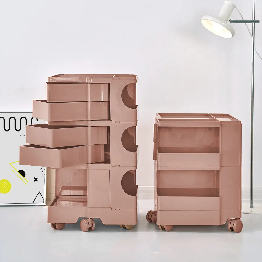 ArtissIn Storage Trolley Bedide Table 5 Tier Cart Boby Replica Pink - Furniture > Living Room