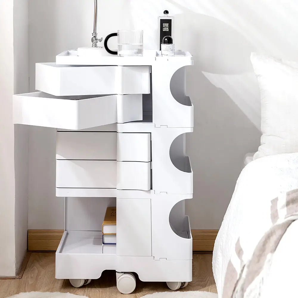 ArtissIn Storage Trolley Bedide Table 5 Tier Cart Boby Replica White - Furniture > Living Room