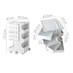 ArtissIn Storage Trolley Bedide Table 5 Tier Cart Boby Replica White - Furniture > Living Room