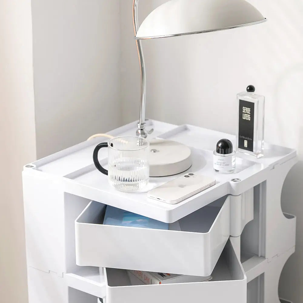 ArtissIn Storage Trolley Bedide Table 5 Tier Cart Boby Replica White - Furniture > Living Room