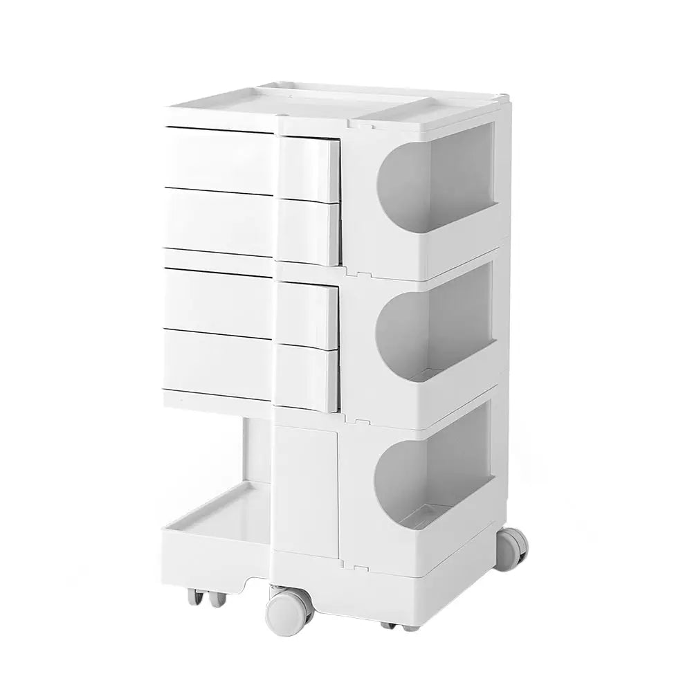 ArtissIn Storage Trolley Bedide Table 5 Tier Cart Boby Replica White - Furniture > Living Room
