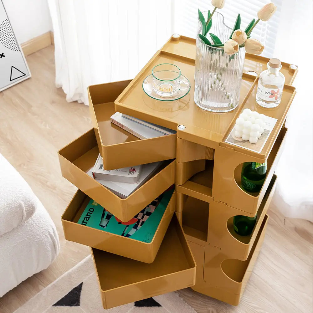 ArtissIn Storage Trolley Bedide Table 5 Tier Cart Boby Replica Yellow - Furniture > Living Room