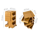 ArtissIn Storage Trolley Bedide Table 5 Tier Cart Boby Replica Yellow - Furniture > Living Room