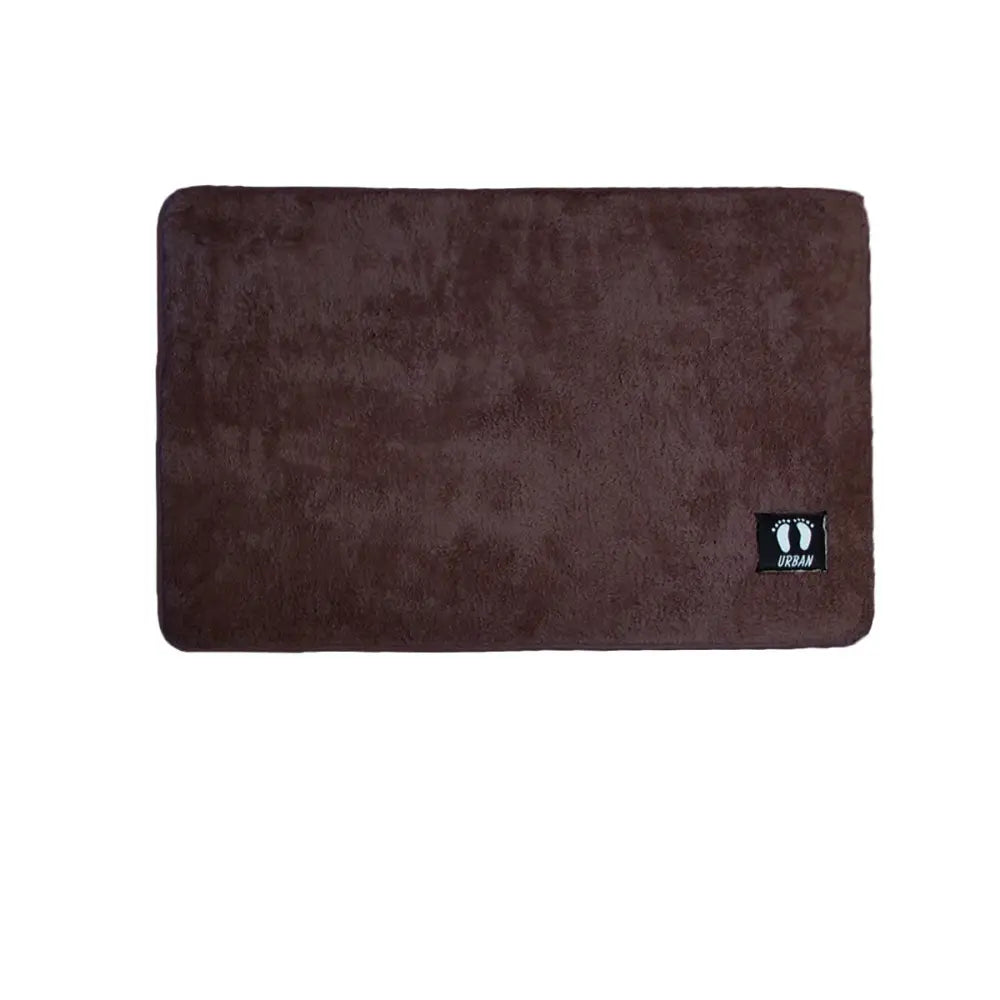 Asha Anti Slip Polyester Bath Mat 50 x 80 cm Chocolate - Home & Garden > Bathroom Accessories
