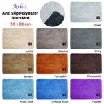 Asha Anti Slip Polyester Bath Mat 50 x 80 cm Cobalt Blue - Home & Garden > Bathroom Accessories