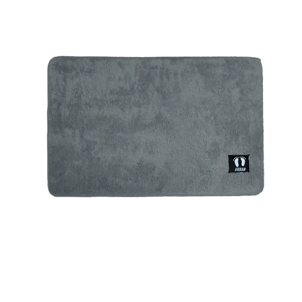 Asha Anti Slip Polyester Bath Mat 50 x 80 cm Grey - Home & Garden > Bathroom Accessories > Bath Mats & Rugs