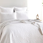 Asher Jacquard Coverlet White Set by Renee Taylor Single/Double - Home & Garden > Bedding > Bed Sheets
