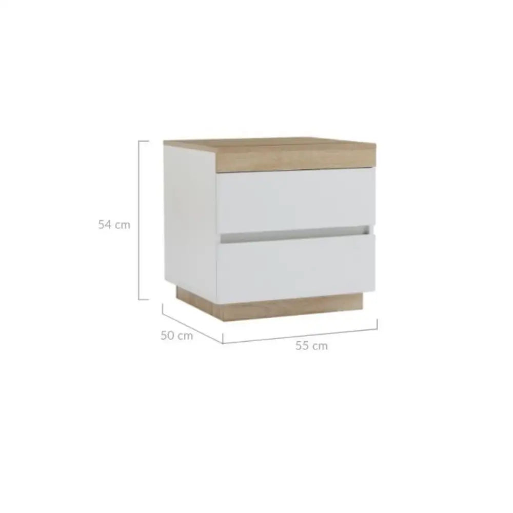 Ashley Coastal White Wooden Bedside Table - Furniture > Bedroom > Bedside Tables