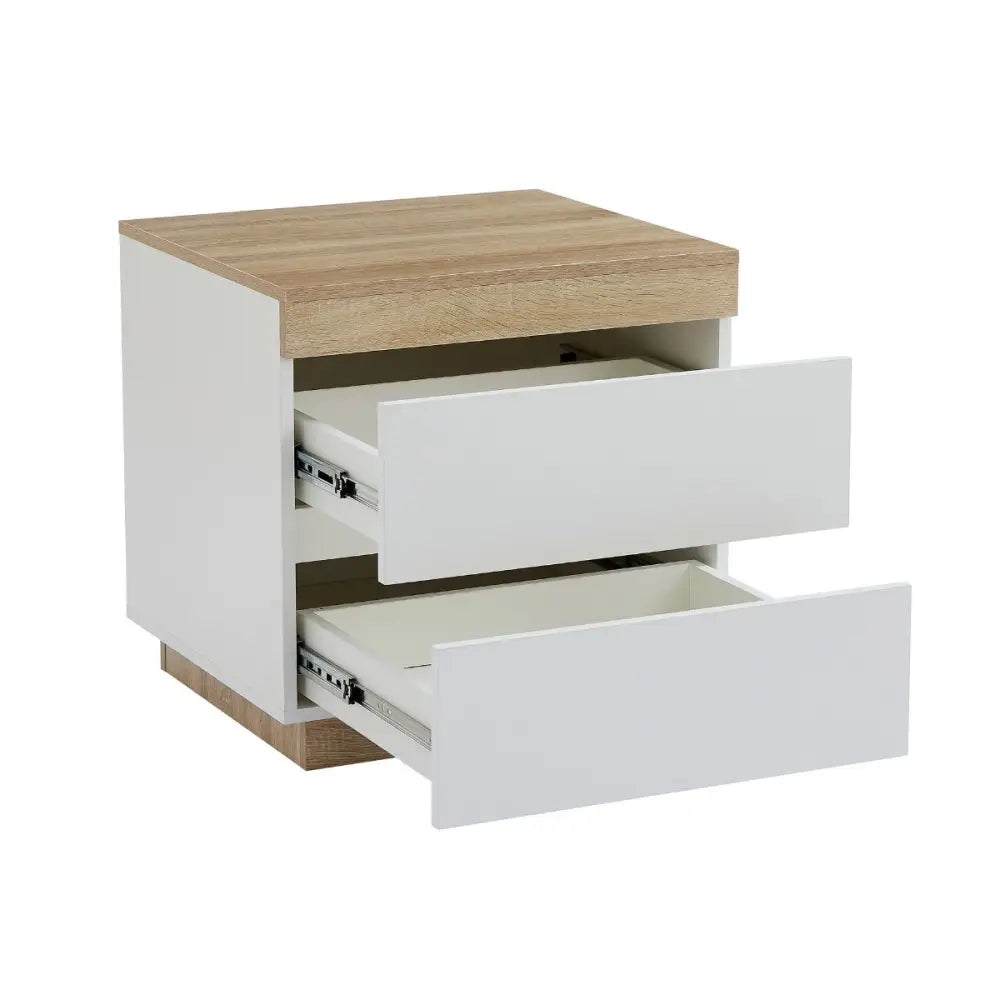 Ashley Coastal White Wooden Bedside Table - Furniture > Bedroom > Bedside Tables