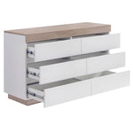 Ashley Coastal White Wooden Chest of 6 Drawers - Furniture > Living Room