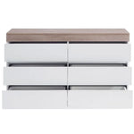 Ashley Coastal White Wooden Chest of 6 Drawers - Furniture > Living Room