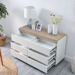 Ashley Coastal White Wooden Chest of 6 Drawers - Furniture > Living Room