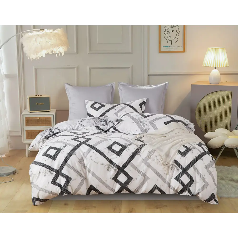Ashwin Super King Size Quilt/Duvet Cover Set - Home & Garden > Bedding > Duvet Covers