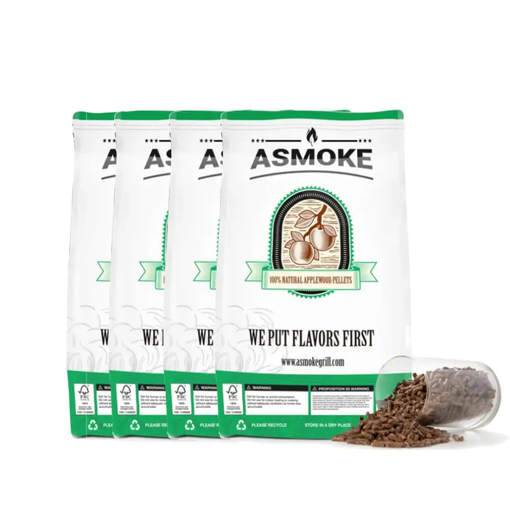 Asmoke 2.5kg X 8 (19 KG) OF 100% PURE APPLEWOOD PELLETS - Home & Garden > BBQ
