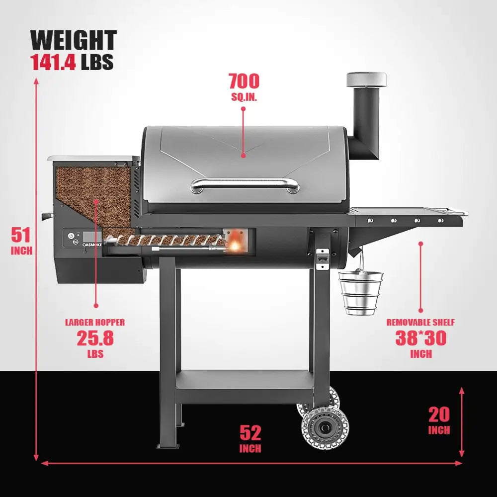 Asmoke AS660N-2 WOOD PELLET GRILL SILVER - Home & Garden > BBQ