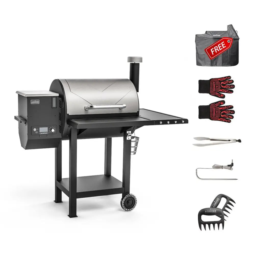 Asmoke AS660N-2 WOOD PELLET GRILL SILVER - Home & Garden > BBQ