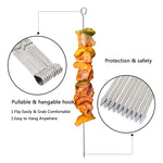 ASMOKE METAL SKEWERS FOR GRILLING KABOB STICKS 43.1CM*10PCS - Home & Garden > BBQ