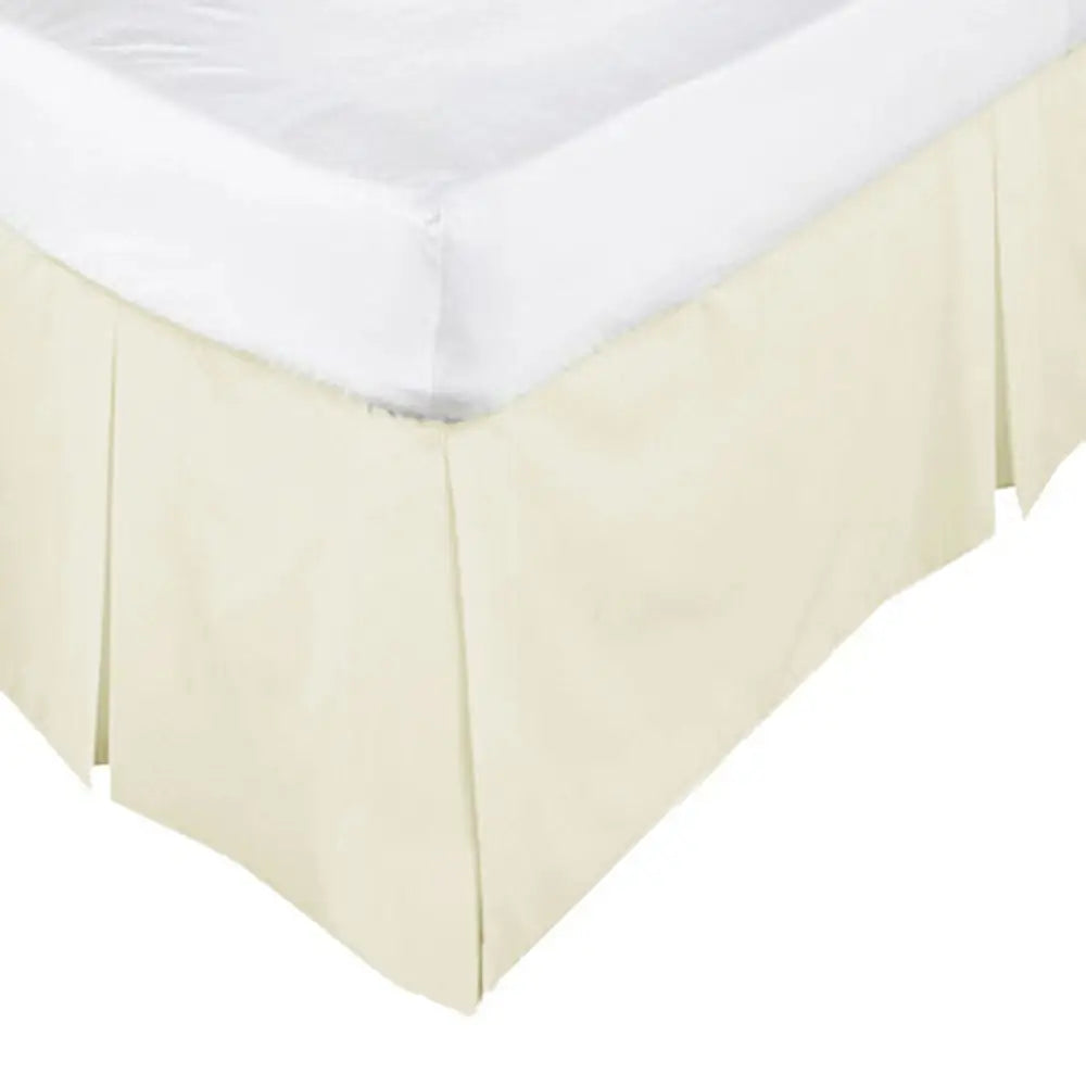 ASSUN Box Pleated Valance Ecru SINGLE - Home & Garden > Bedding