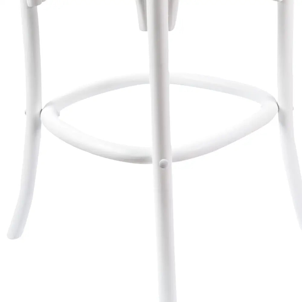 Aster 2pc Crossback Bar Stools Dining Chair Solid Birch Timber Rattan Seat White - Furniture > Bar Stools & Chairs