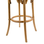 Aster 2pc Round Bar Stools Dining Stool Chair Solid Birch Timber Rattan Seat Oak - Furniture > Bar Stools & Chairs