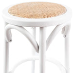 Aster 3pc Round Bar Stools Dining Stool Chair Solid Birch Wood Rattan Seat White - Furniture > Bar Stools & Chairs