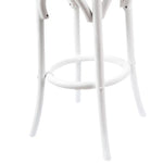 Aster 3pc Round Bar Stools Dining Stool Chair Solid Birch Wood Rattan Seat White - Furniture > Bar Stools & Chairs